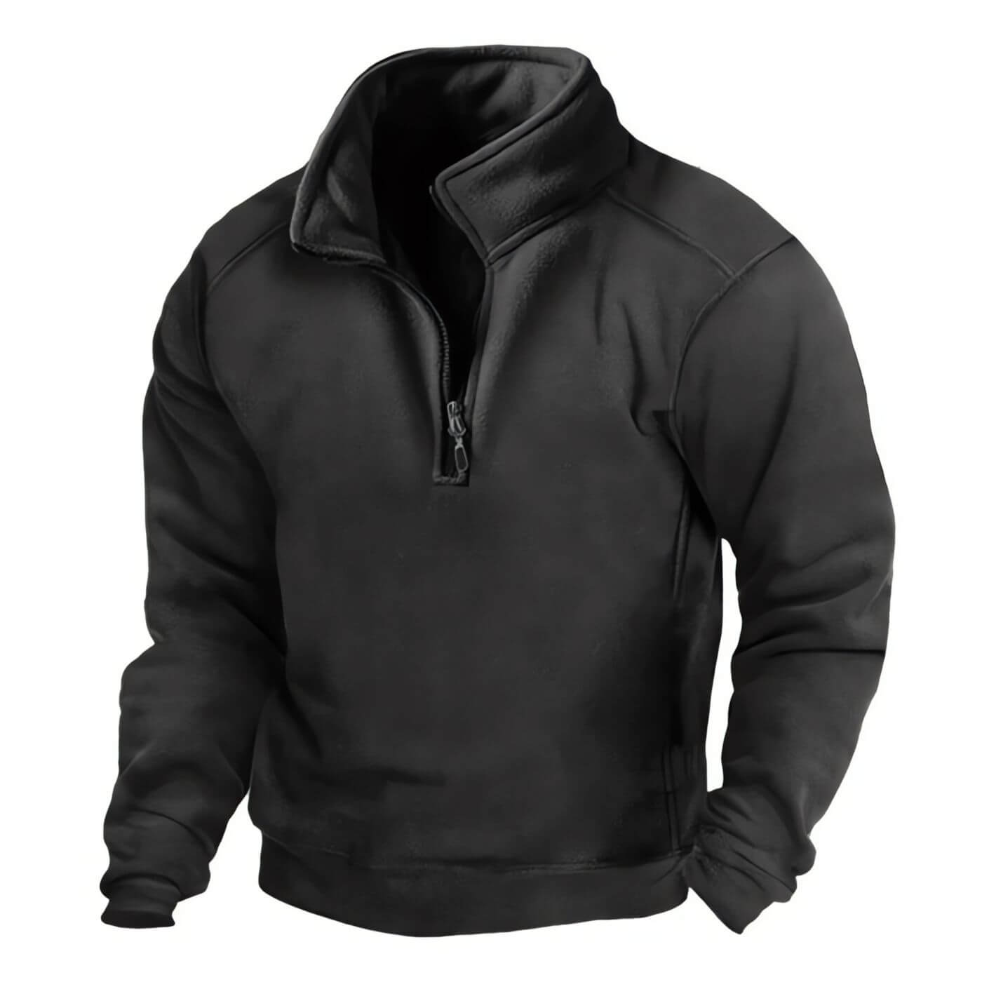 Fleece-Pullover mit Reißverschluss-Kragen von Fudus