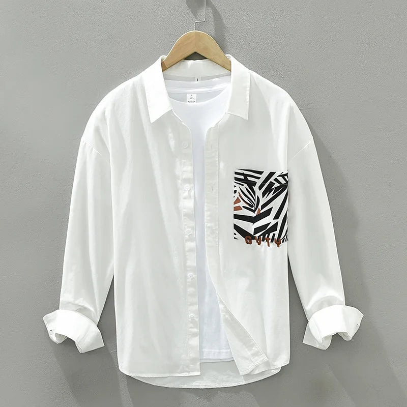 Modernes Hemd mit Zebra-Taschen von Fudus