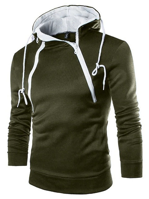 Herren Kapuzenpullover mit modernem Doppelreißverschluss