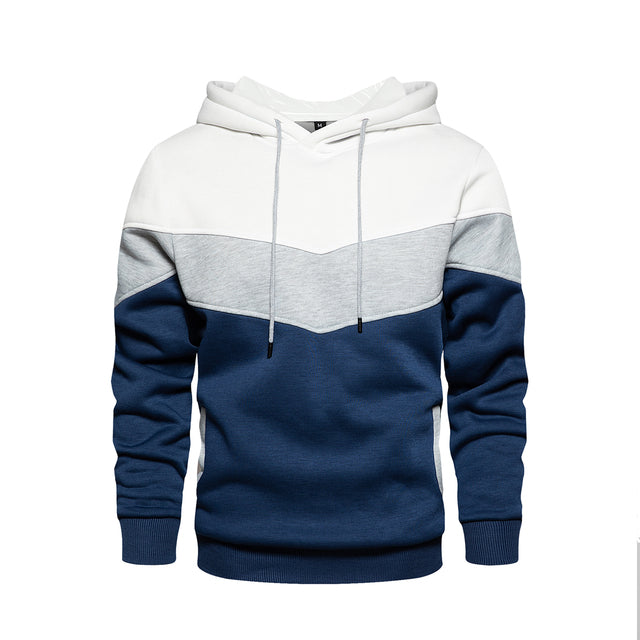 Herren-Kapuzenpullover aus Fleece mit Farbblockdesign