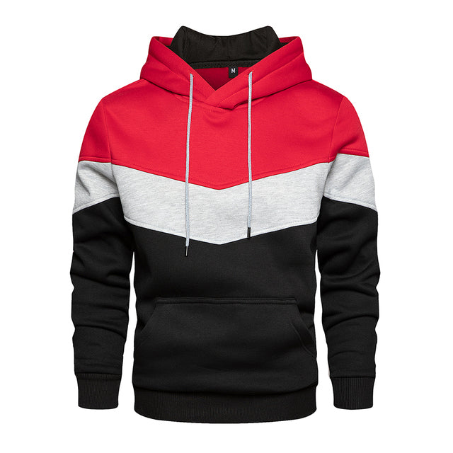 Herren-Kapuzenpullover aus Fleece mit Farbblockdesign