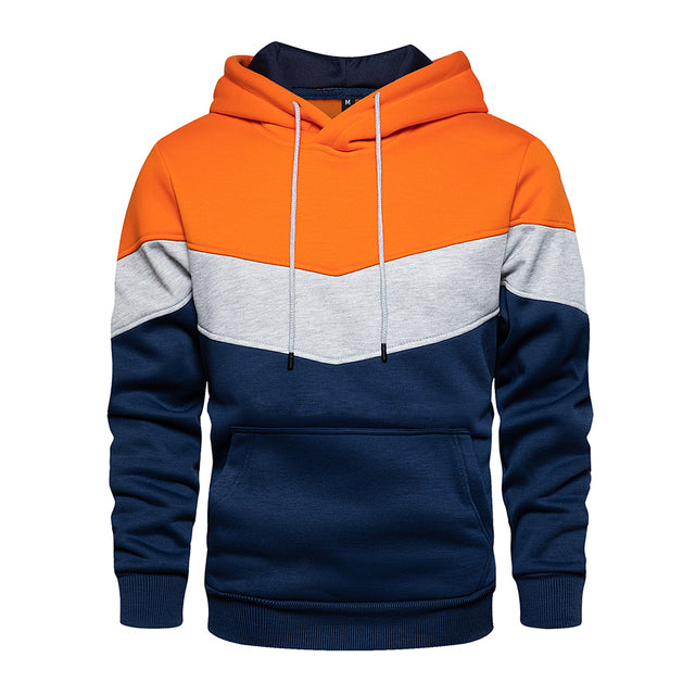 Herren-Kapuzenpullover aus Fleece mit Farbblockdesign