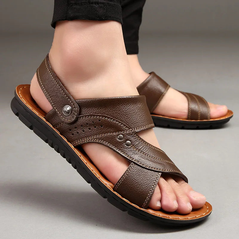Entspannte Herren-Ledersandalen für Komfort