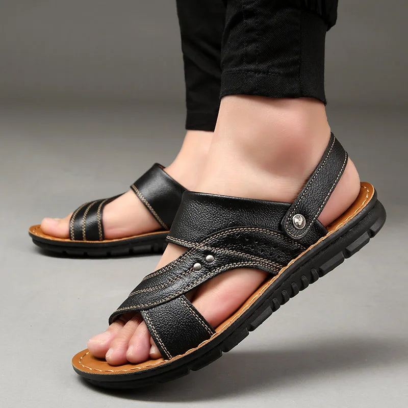 Entspannte Herren-Ledersandalen für Komfort