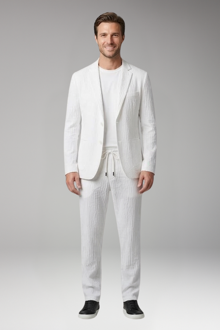 KROHN-E Herren Anzug-Set Blazer Hose Reverskragen Business