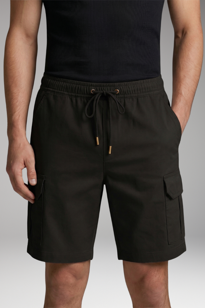 KROHN-E Herren Cargo-Shorts Elastikbund Kordelzug Seitentaschen Sommer
