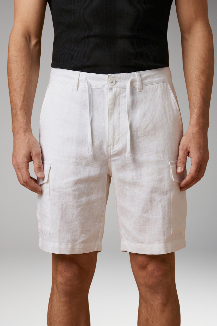 KROHN-E Herren Cargo-Shorts Elastikbund Mehrere Taschen