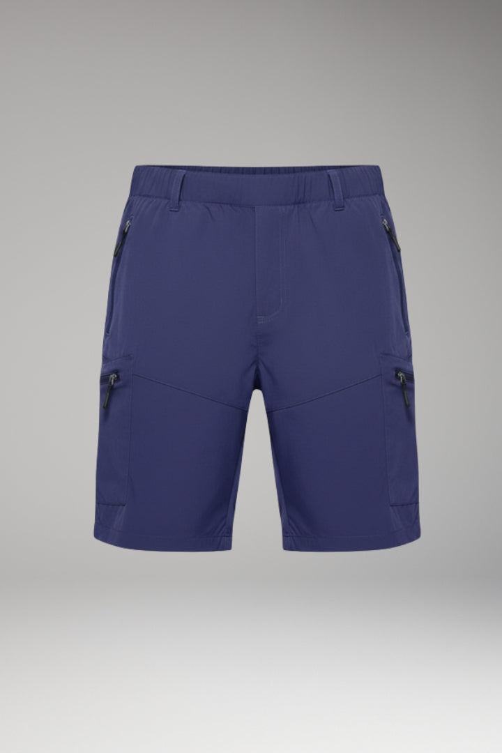 KROHN-E Herren Cargo-Shorts Elastikbund Reißverschluss-Taschen