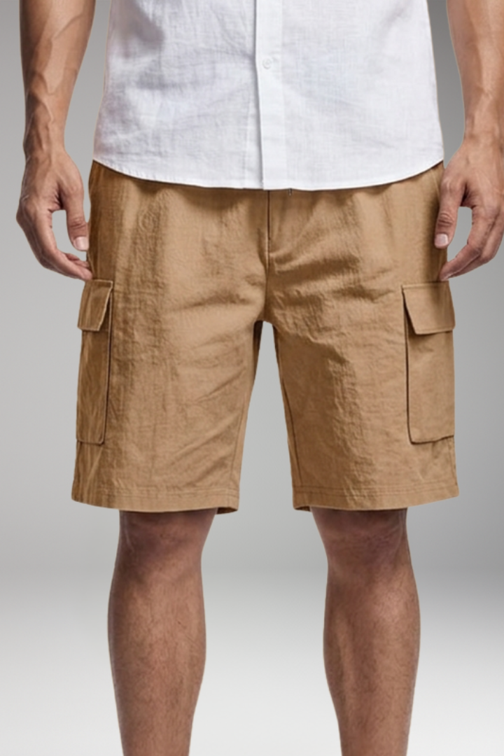 KROHN-E Herren Cargo-Shorts mit Kordelzug und Taschen