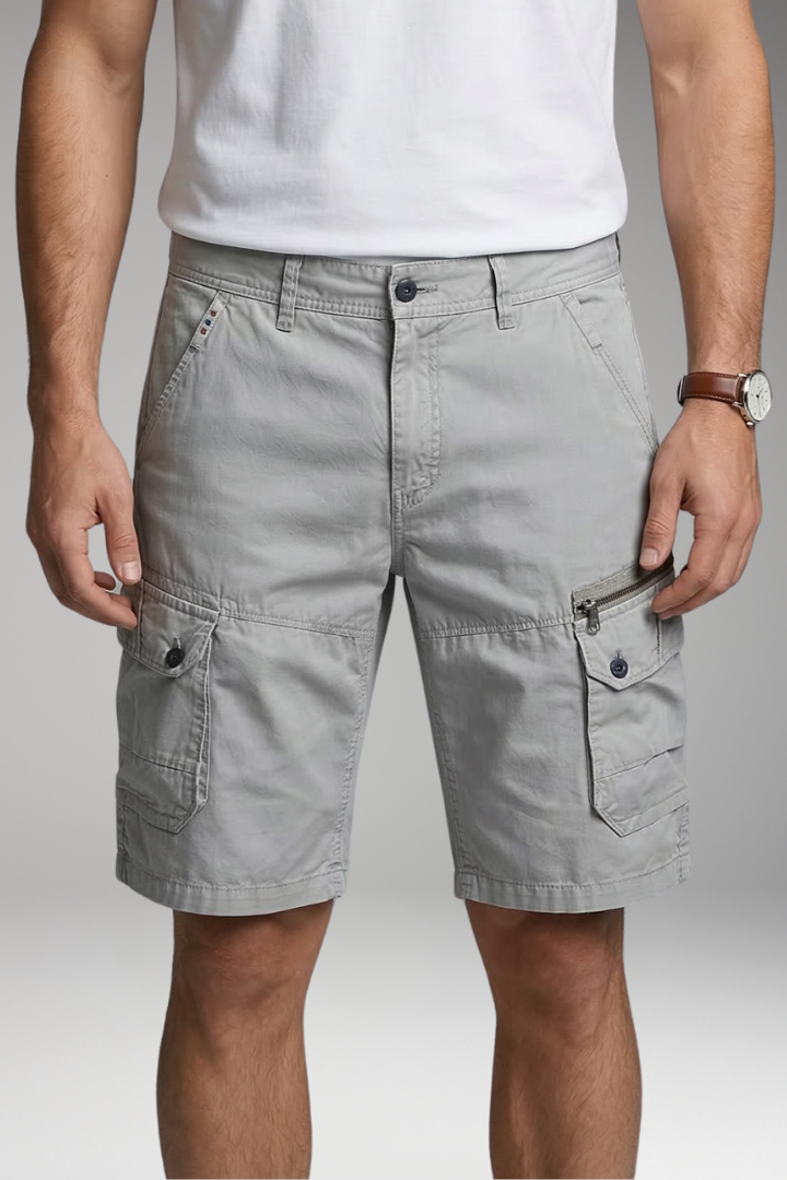 KROHN-E Herren Cargo-Shorts Zip-Taschen Knielanglength Utility