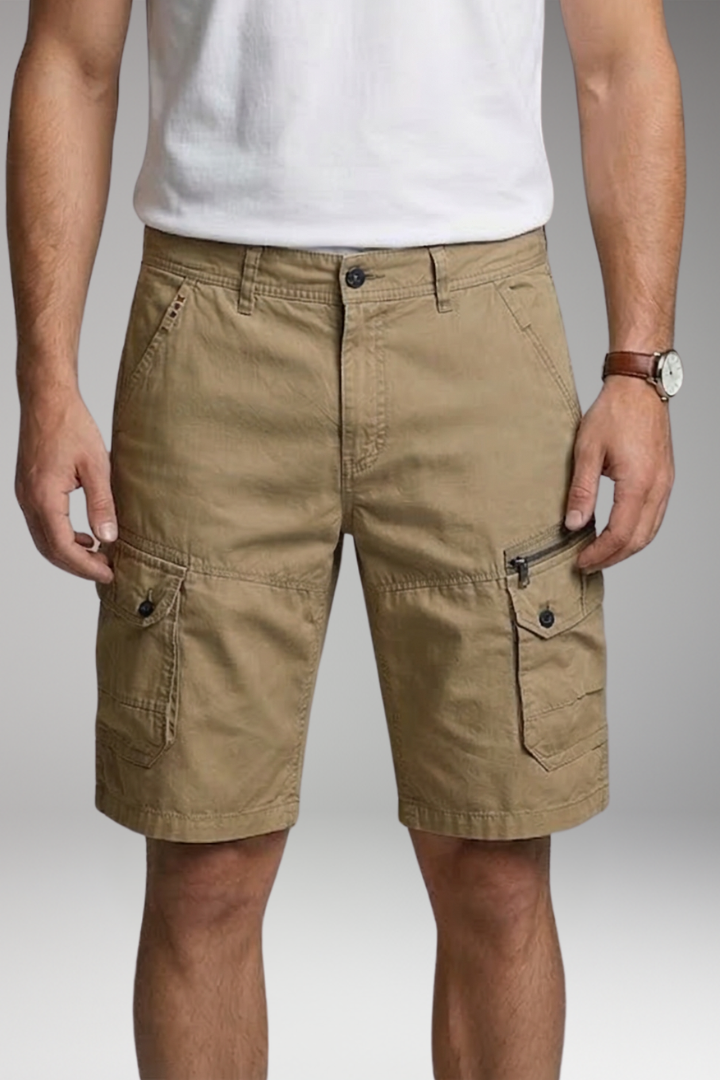 KROHN-E Herren Cargo-Shorts Zip-Taschen Knielanglength Utility
