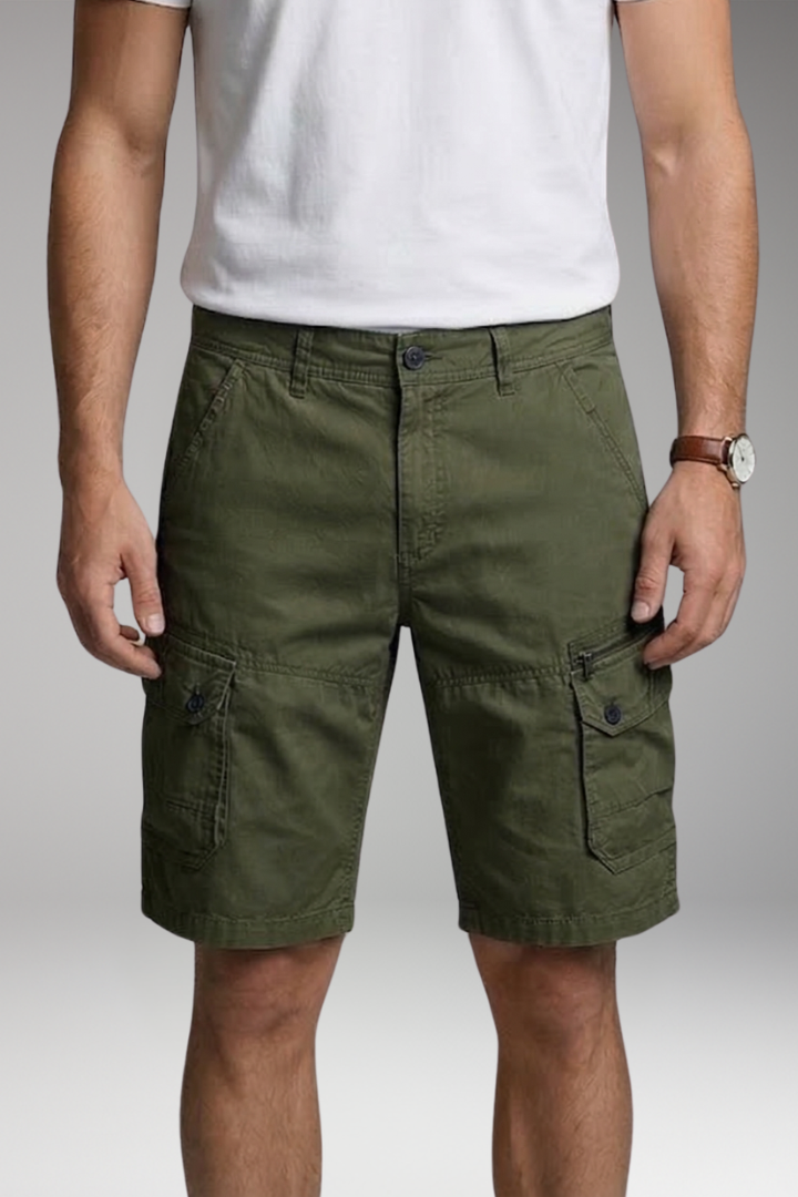 KROHN-E Herren Cargo-Shorts Zip-Taschen Knielanglength Utility