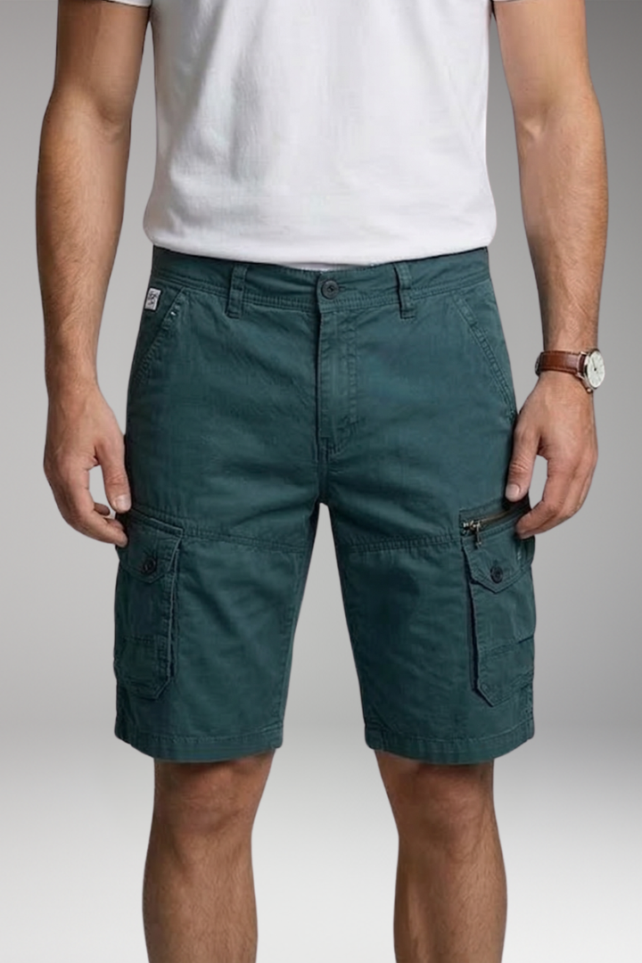 KROHN-E Herren Cargo-Shorts Zip-Taschen Knielanglength Utility