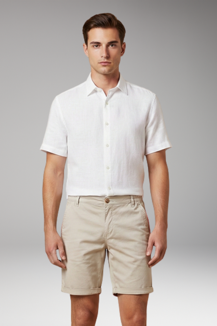 KROHN-E Herren Shorts Elastikbund Knopfverschluss Sommer casual