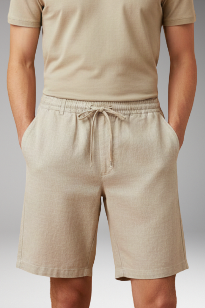 KROHN-E Herren Shorts Elastikbund Kordelzug Seitentaschen Kurz Sommer
