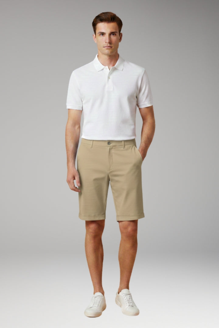 KROHN-E Herren Slim-Fit Shorts Knopf Reißverschluss Umschlag