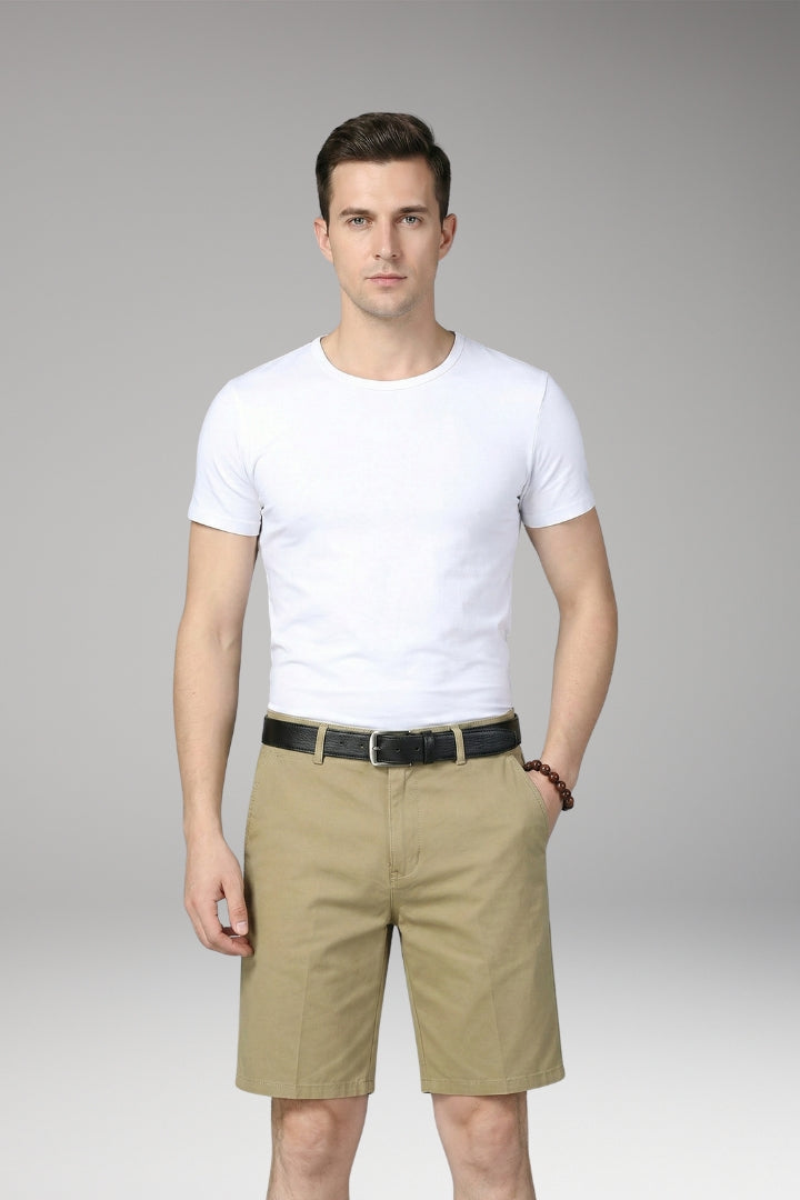 KROHN-E Herren Sommer-Shorts Slim Fit Reißverschluss Knielang