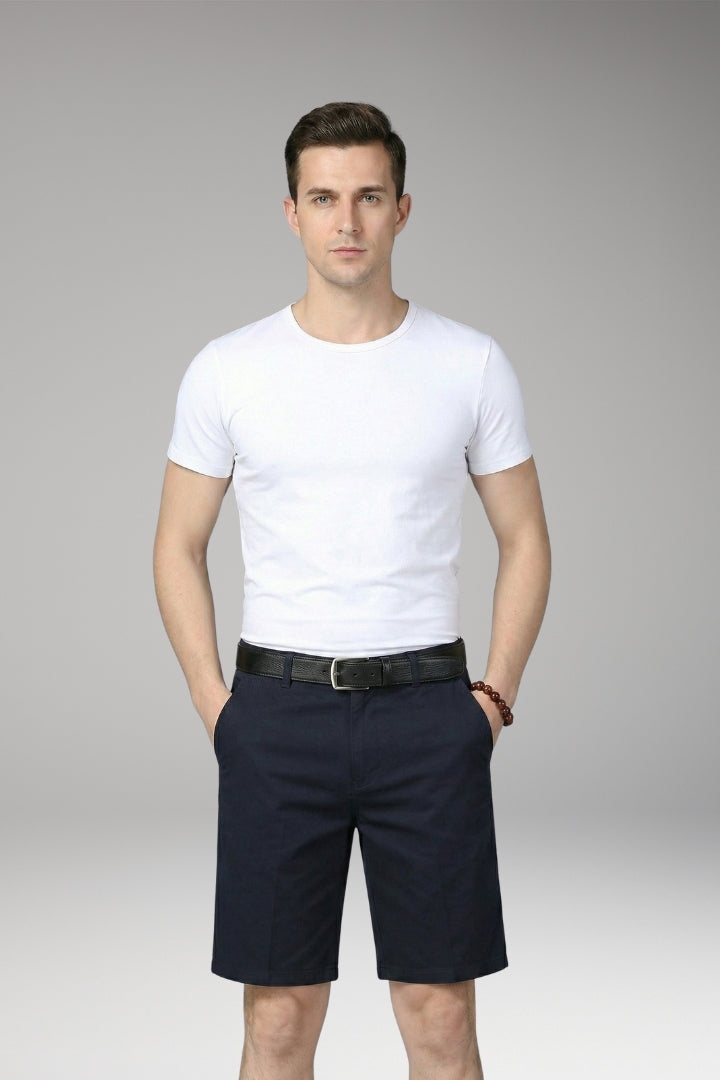 KROHN-E Herren Sommer-Shorts Slim Fit Reißverschluss Knielang