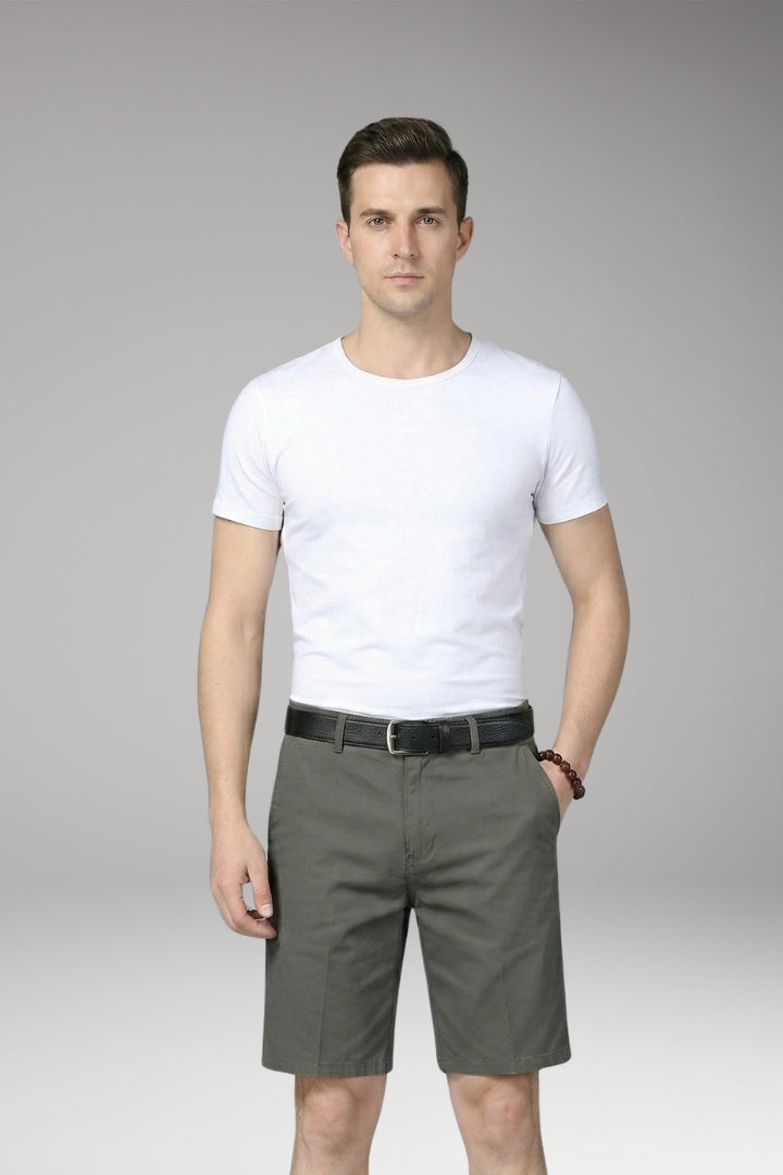 KROHN-E Herren Sommer-Shorts Slim Fit Reißverschluss Knielang
