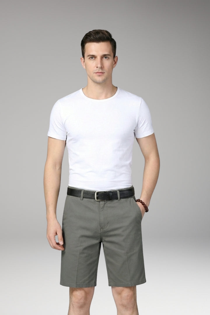 KROHN-E Herren Sommer-Shorts Slim Fit Reißverschluss Knielang