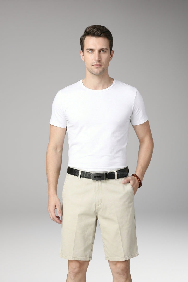 KROHN-E Herren Sommer-Shorts Slim Fit Reißverschluss Knielang
