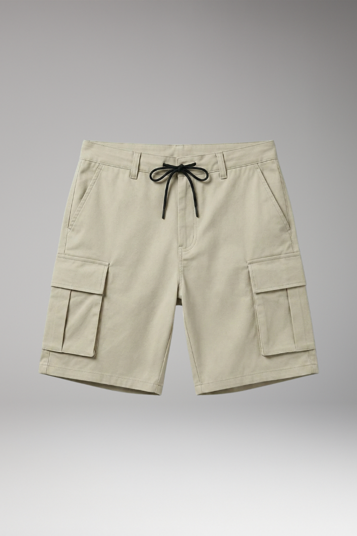KROHN-E Herren Cargo-Shorts Kordelzugbund Cargotaschen