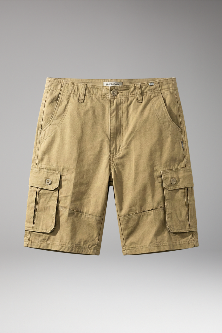 Men’s Summer Cargo Shorts with Button Fastening and Side Pockets - Street-Wave