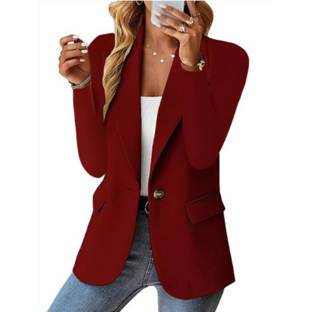Mia | Damen Blazer Einknopf Tailliert Langarm