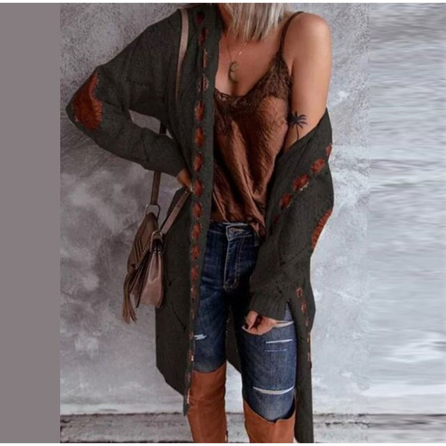 BETSY:  Strickjacke mit Kapuze, mittellang