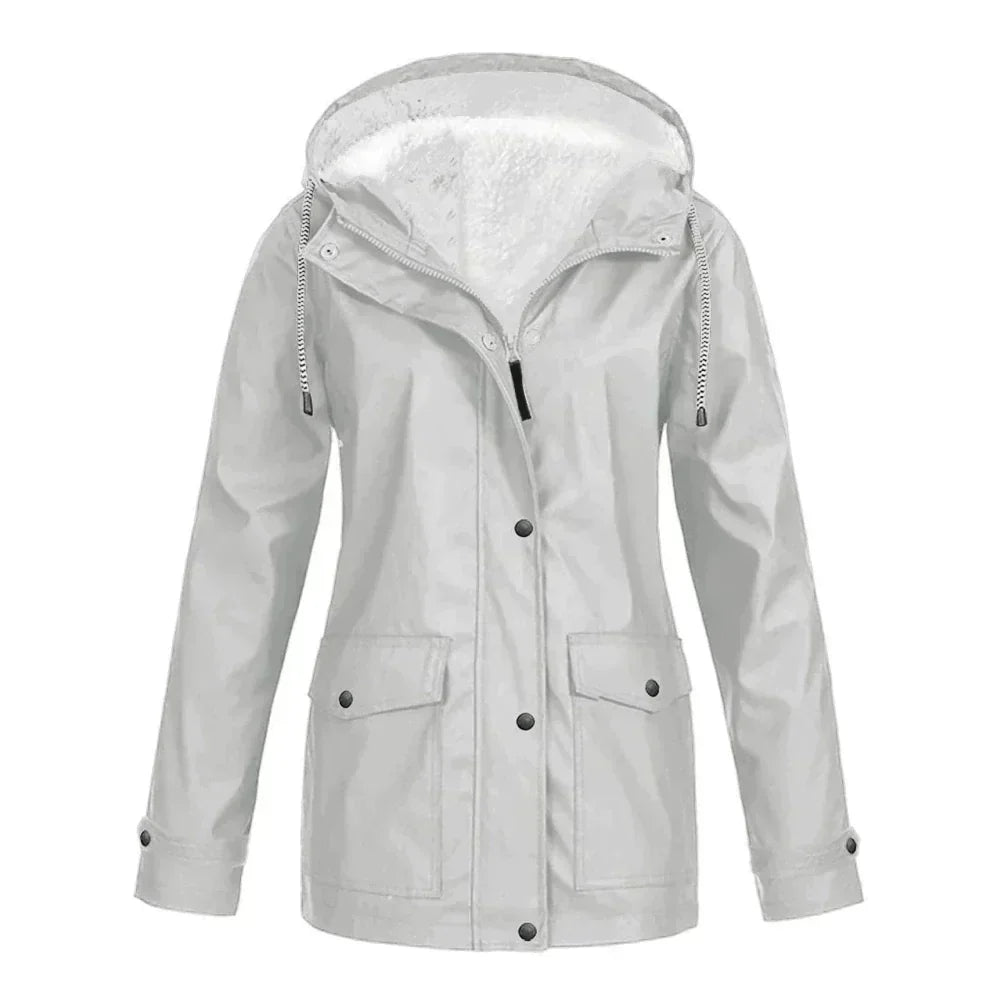 Krohn-e | Damen Winter Gefütterte Winddichte Regenjacke