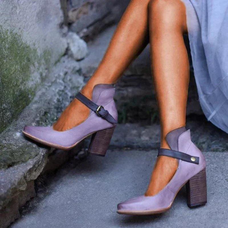 KROHN-E Damen Absatz-Sandalen Riemchen Verstellbare Schnalle