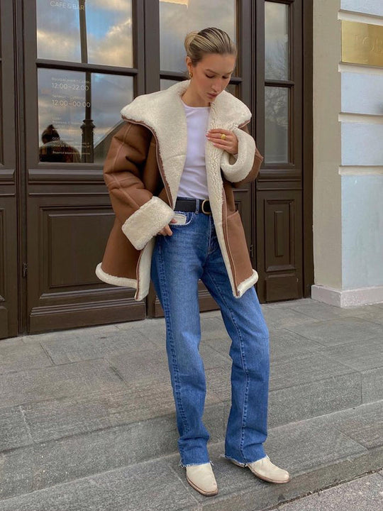 Krohn-e | Warmer Mantel mit Fell