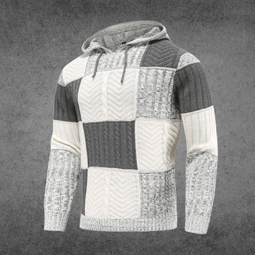 Krohn-e | Patchwork Hoodie Baumwollmischung Einzigartiges und Bequemes Design