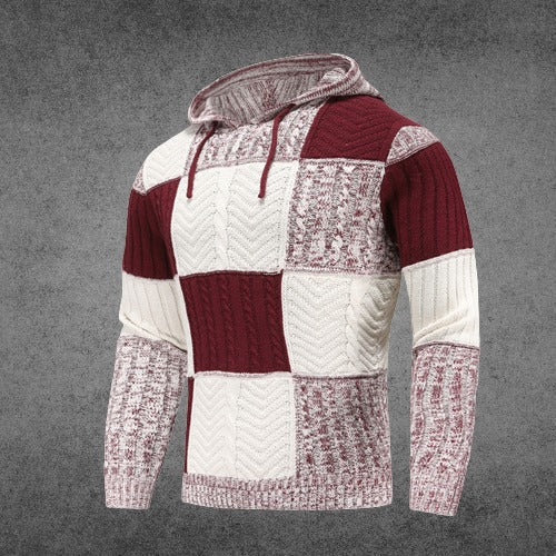 Krohn-e | Patchwork Hoodie Baumwollmischung Einzigartiges und Bequemes Design