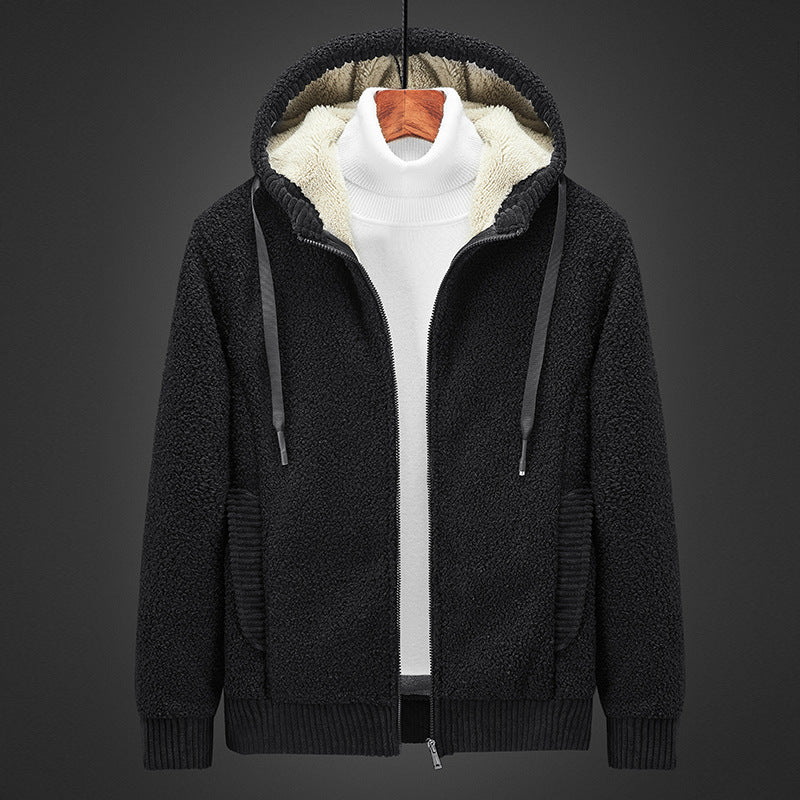 Herren Kapuzenpullover mit Reißverschluss und warmer Futter