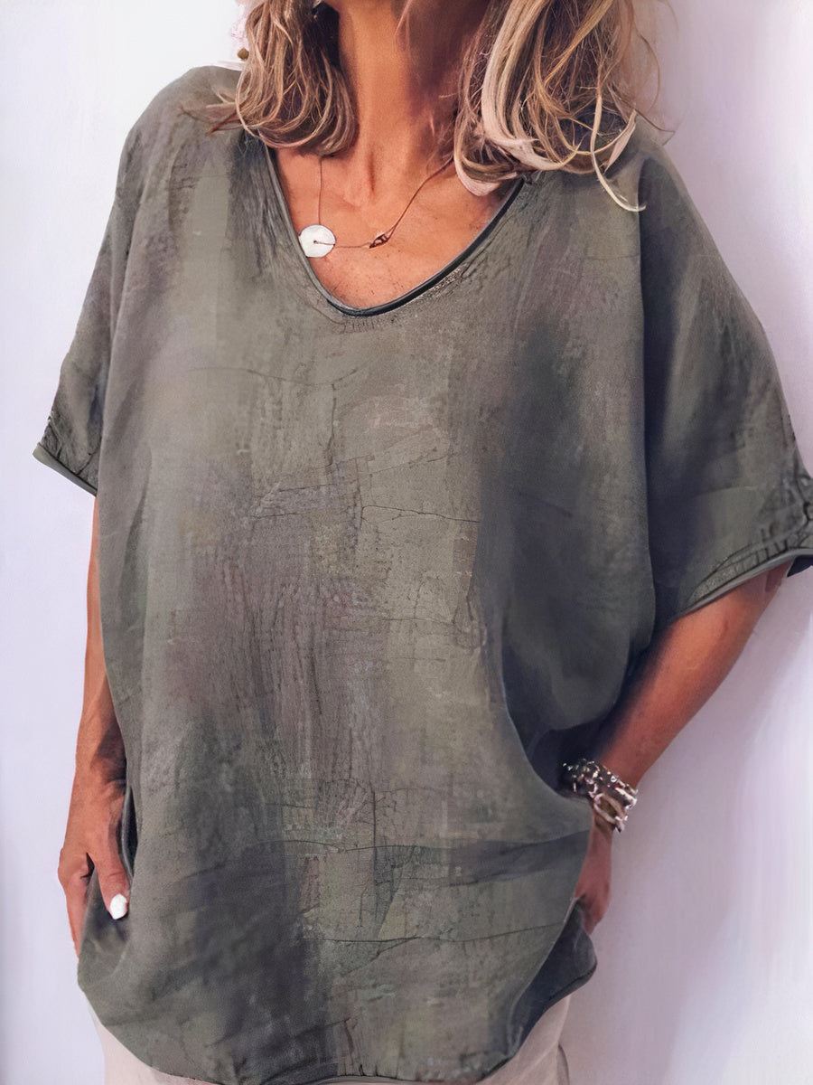 Plus Size Linen T-Shirt - Nuria