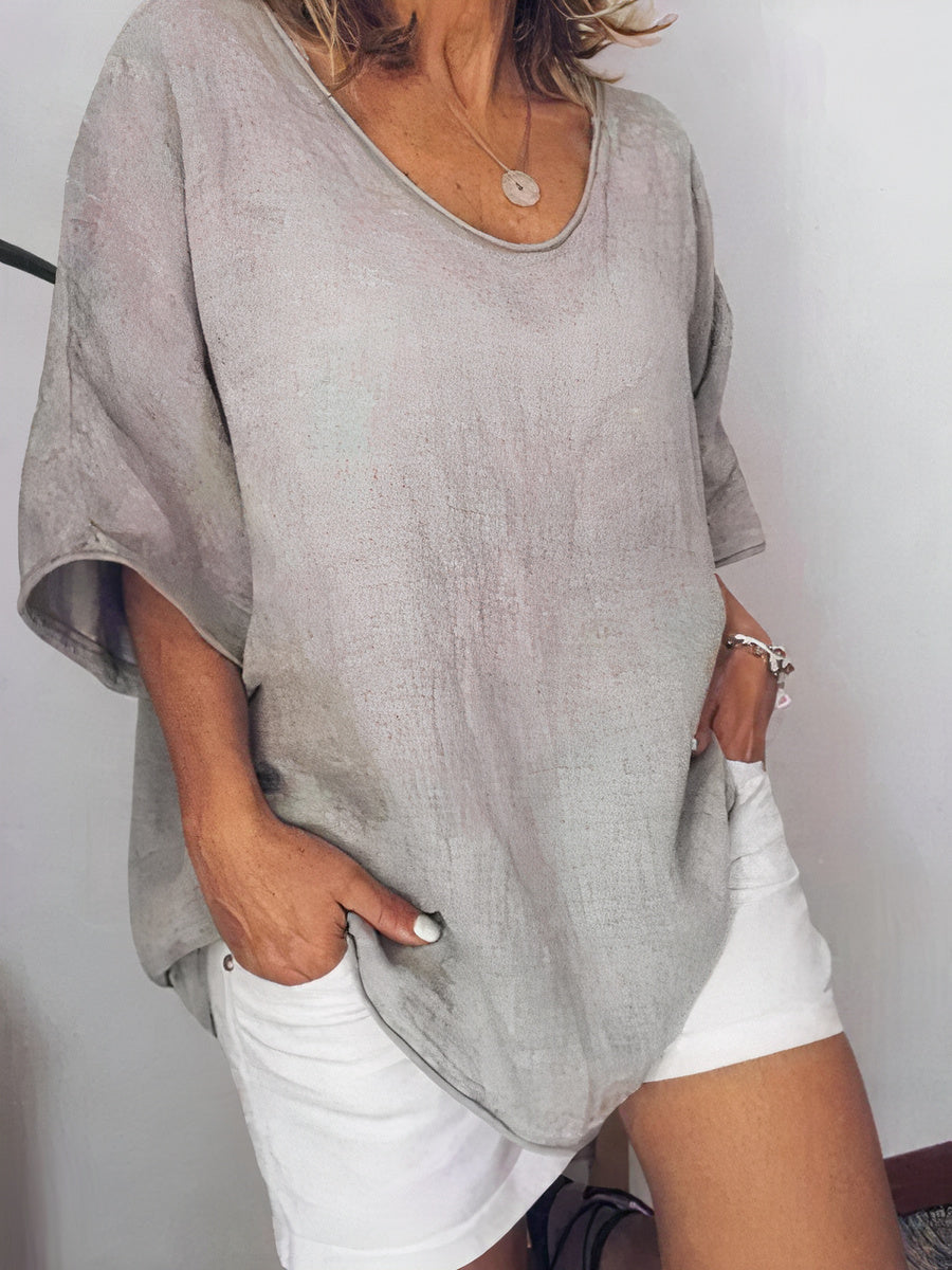 Plus Size Linen T-Shirt - Nuria