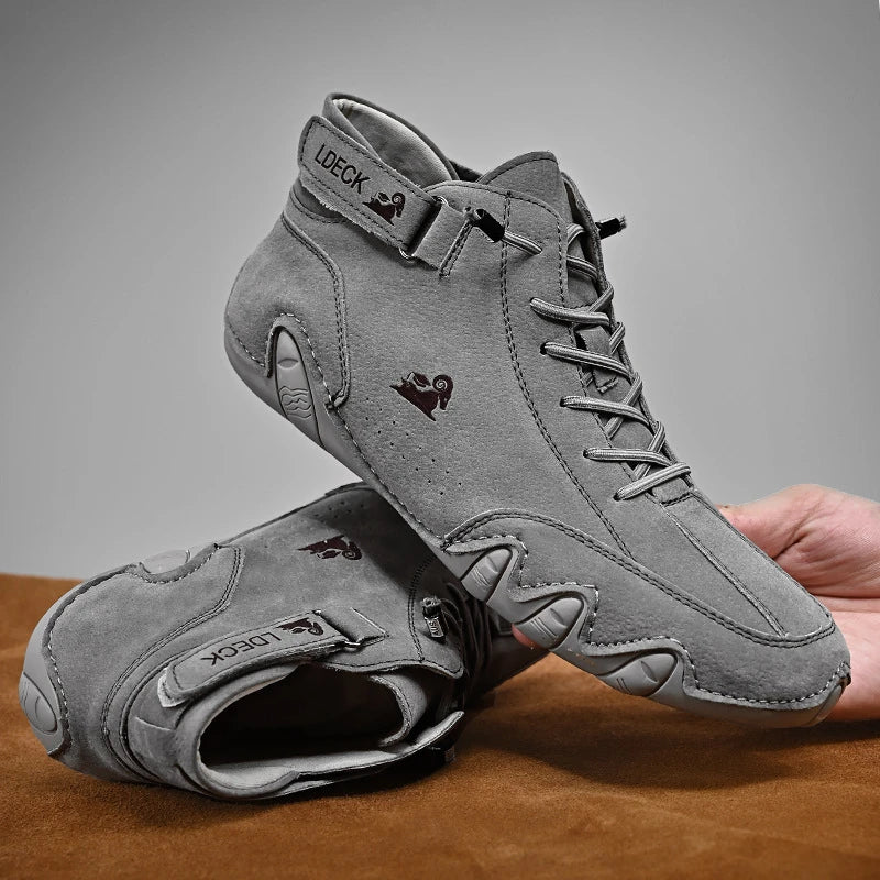 Lufo | Herren High-Top Sneaker Lederoptik Schnürer Casual