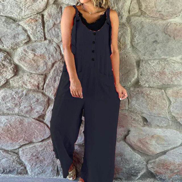 HARPER Jumpsuit: Ärmelloser, lockerer Overall
