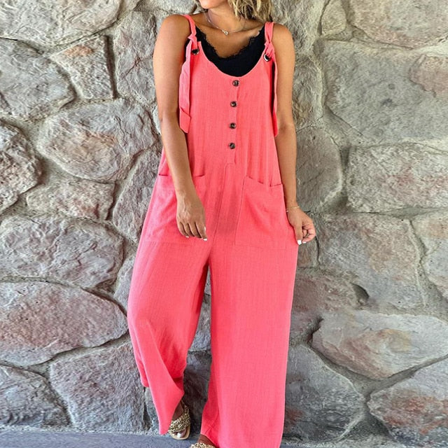 HARPER Jumpsuit: Ärmelloser, lockerer Overall