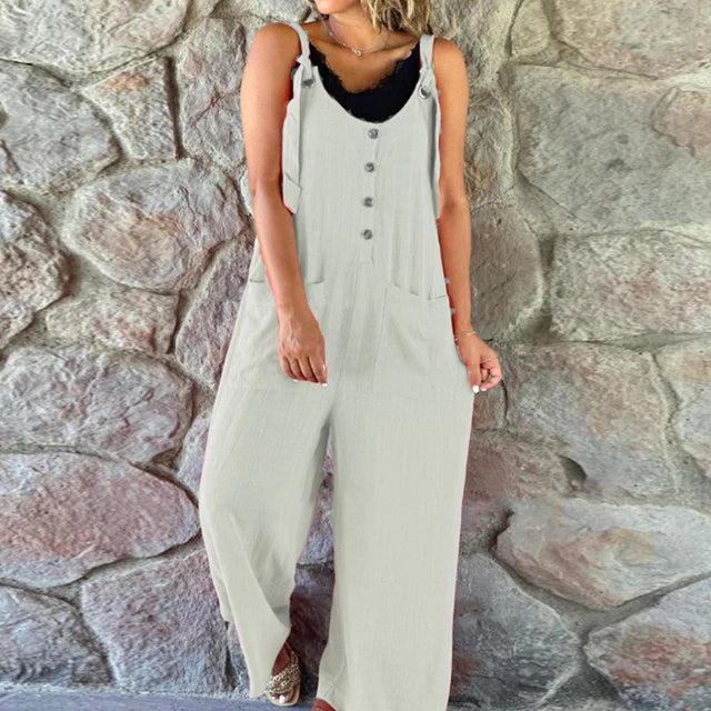 HARPER Jumpsuit: Ärmelloser, lockerer Overall