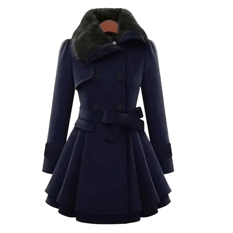 Krohn-e | Trenchcoat mit Veganem Fell Beige
