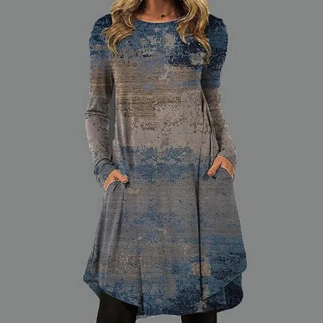 Trendiges, langärmeliges Boho-Kleid von Jean®