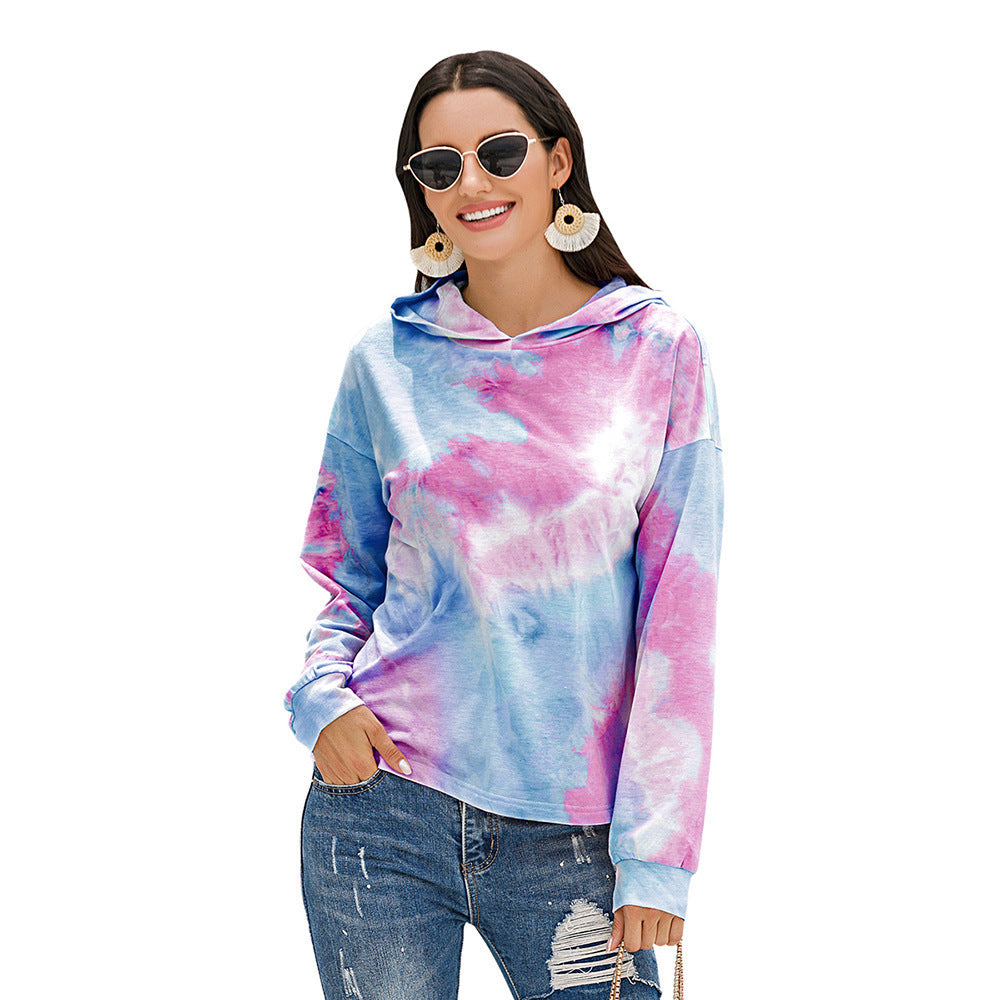 Damen lässiger Kapuzenpullover mit modernem Tie-Dye-Design Krohn-e