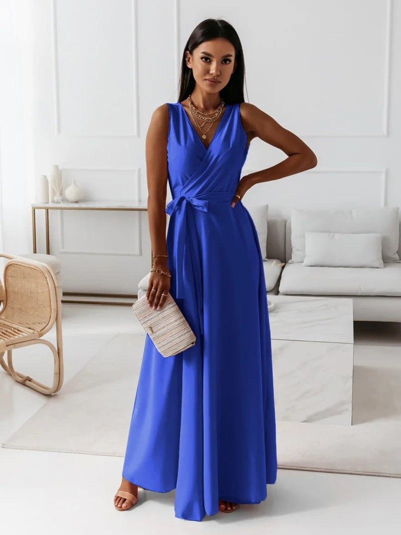 Damen elegantes Wickelkleid mit Taillengürtel Krohn-e