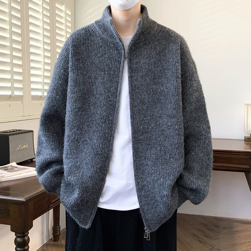 Damen Schicker und flauschiger Strickjacke mit hochgeschlossenem Reißverschluss Krohn-e