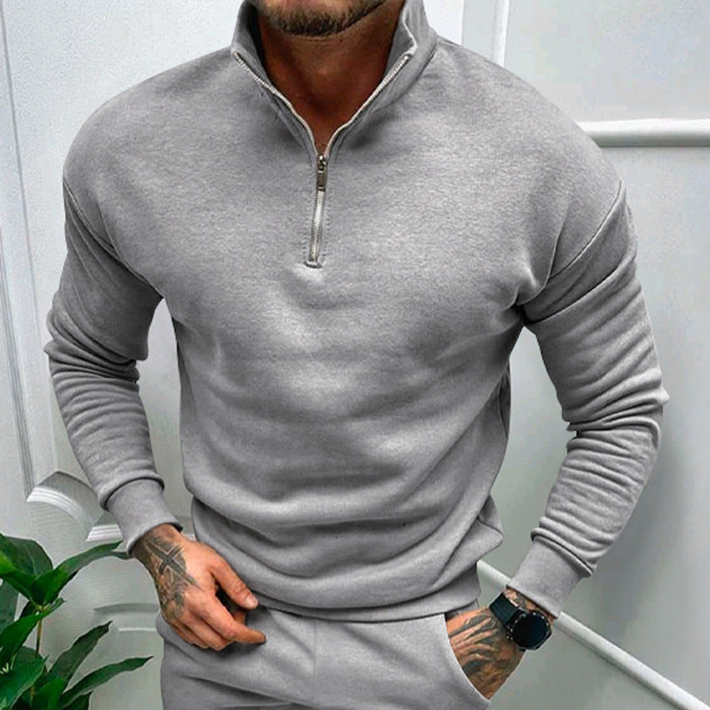 Herren Sweatshirt mit Stehkragen und Reißverschluss Krohn-e