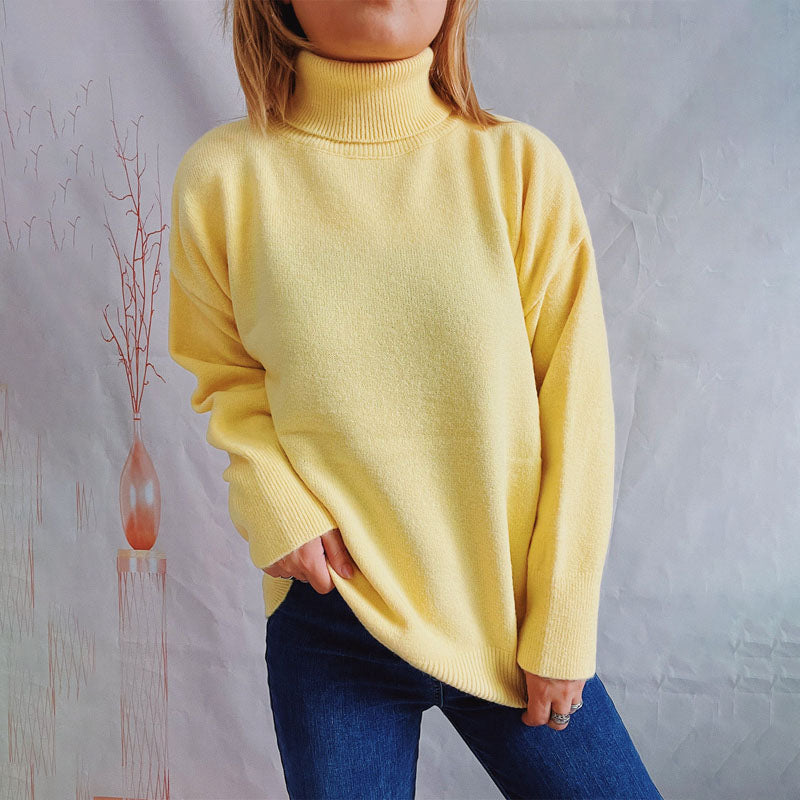 Krohn-e | Einfarbiger Warmer Strickpullover Für Alltag