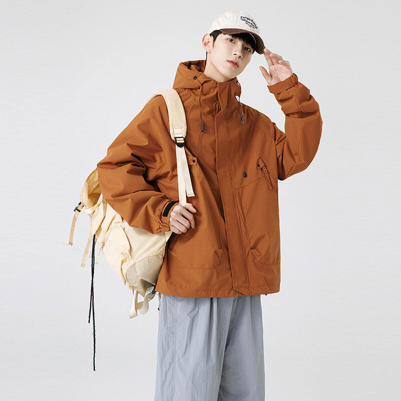 Herren Windbreaker-Jacke mit verstellbarem Kapuzenkragen und praktischen Taschen Krohn-e