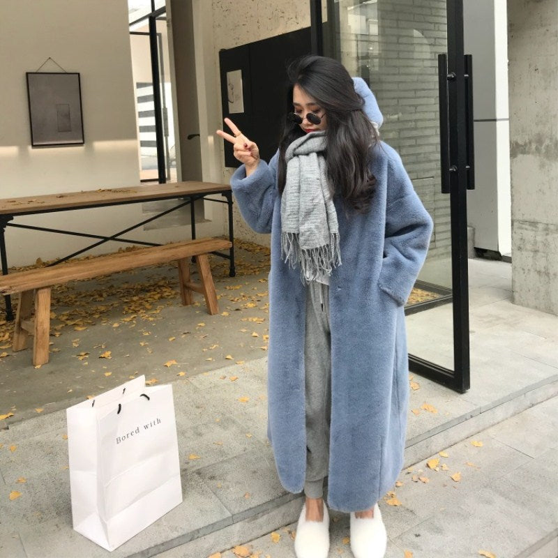 Damen Kuscheliger Oversized-Mantel mit hohem Kragen und Seitentaschen Krohn-e